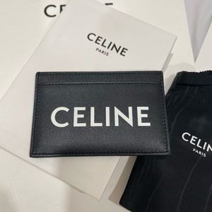 Authentic Celine card holder! Black color with white Celine brand logo.